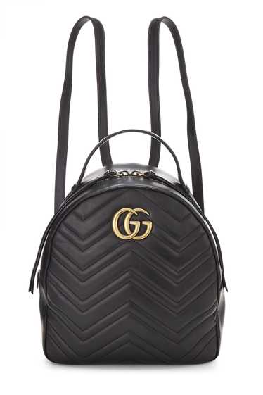 Black Leather GG Marmont Backpack