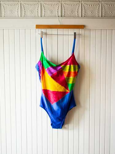 Vintage 1980s Multicolor One-Piece Bathing Suit La