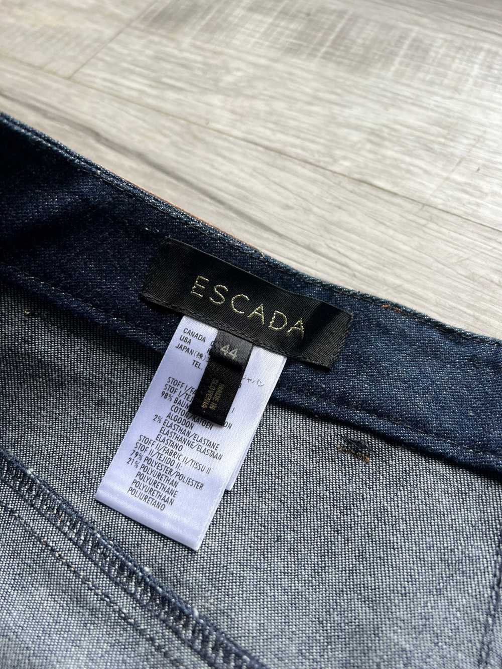 Escada Dark Wash Denim Jeans with Tooled Trim - image 4