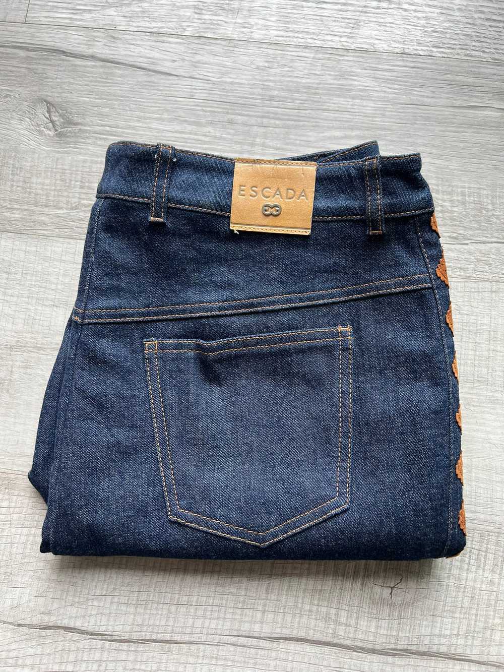 Escada Dark Wash Denim Jeans with Tooled Trim - image 7