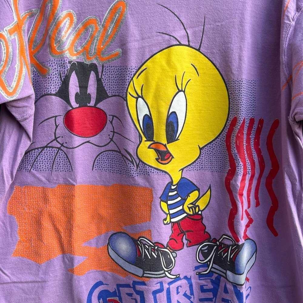 Vintage 90’s Tweety Bird Sylvester Looney Tunes T… - image 2