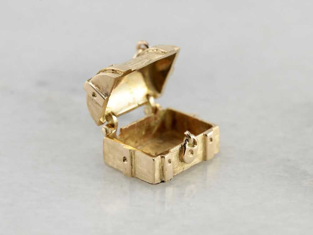 Moving Parts Treasure Chest Charm in Yellow Gold - image 3