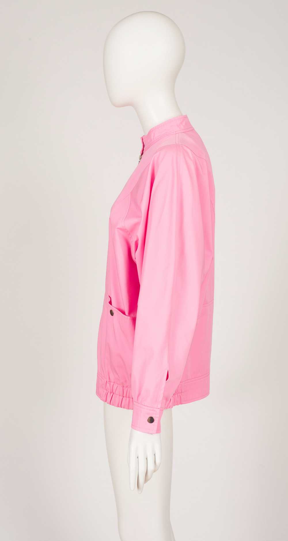 Courrèges 1980s Bubblegum Pink Cotton Bomber Jack… - image 4