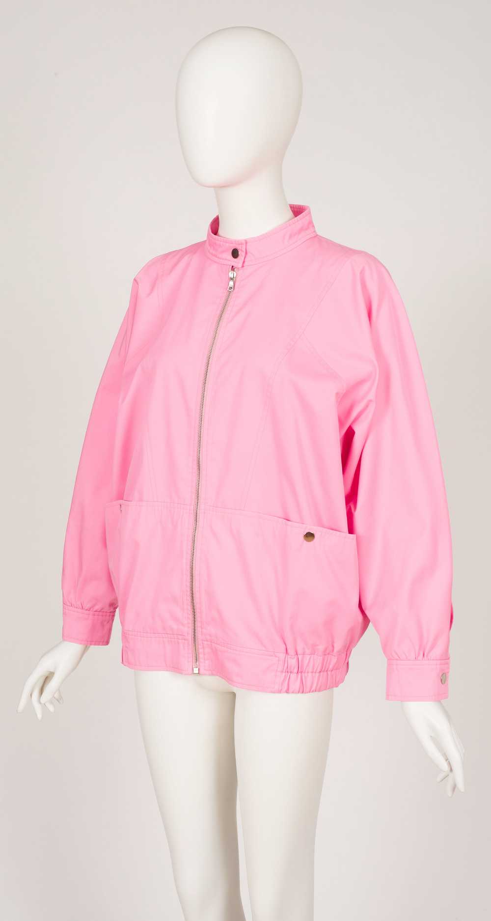 Courrèges 1980s Bubblegum Pink Cotton Bomber Jack… - image 5