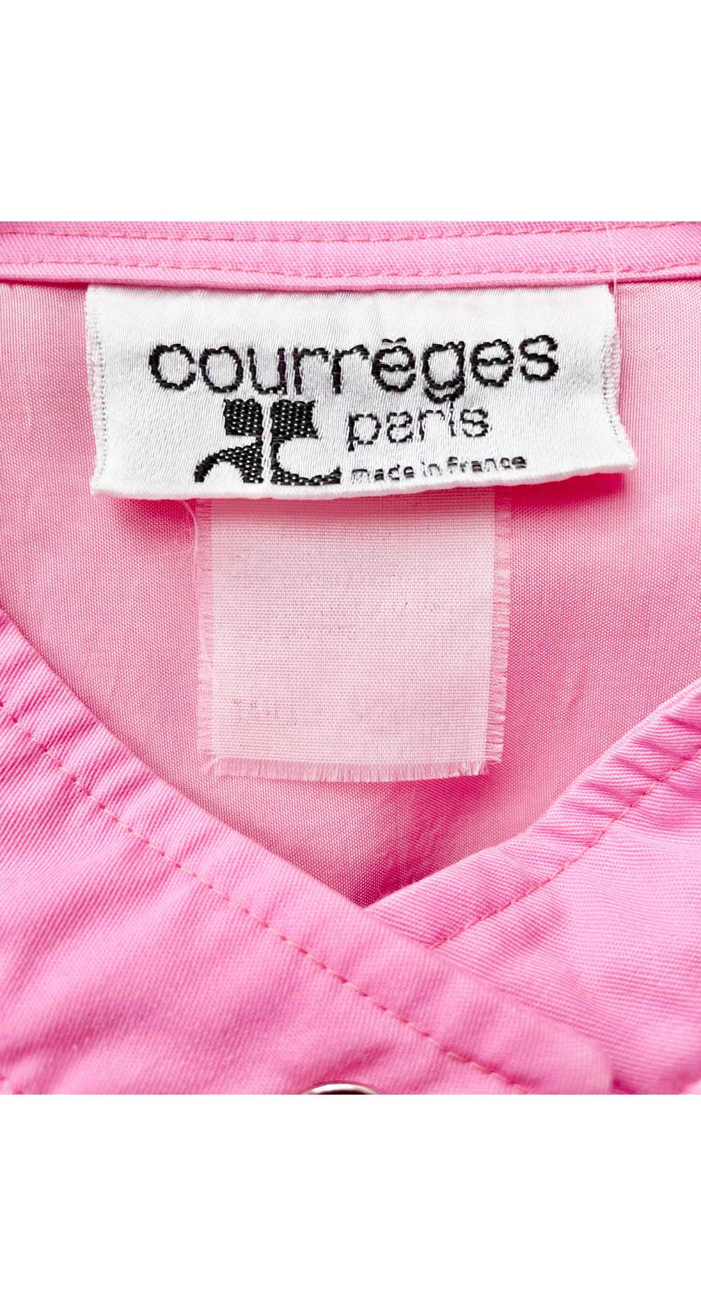 Courrèges 1980s Bubblegum Pink Cotton Bomber Jack… - image 6