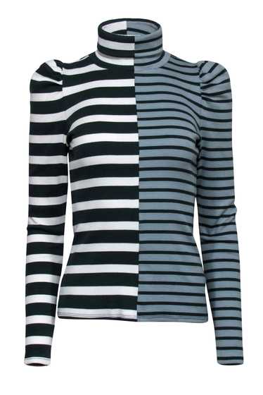 Veronica Beard - Green & Ivory Colorblock Stripe T