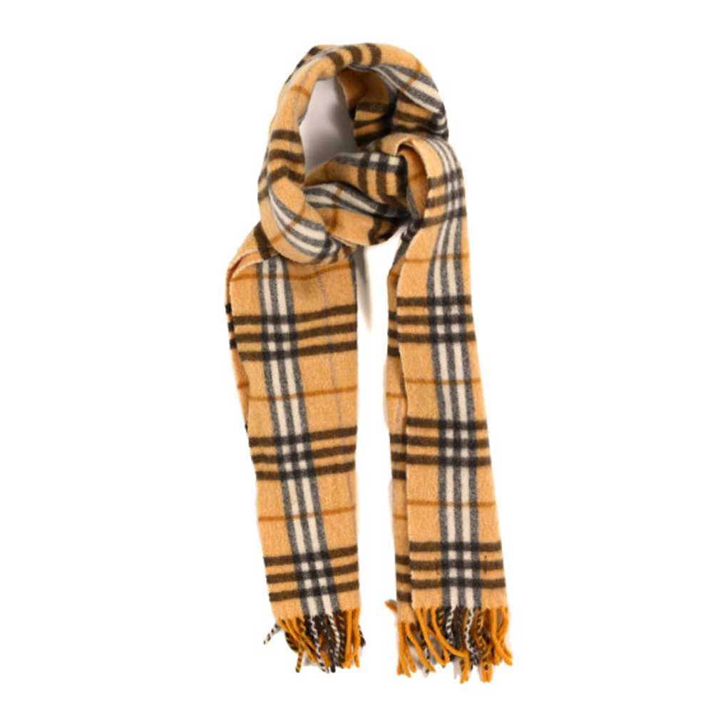 BURBERRY Wool Check Scarf Yellow - image 1