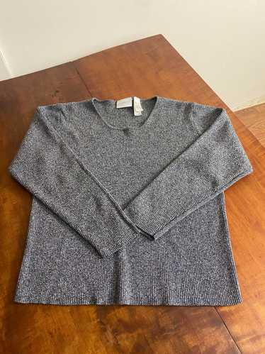 Liz Claiborne Vintage Marbled Grey Cotton Pullover