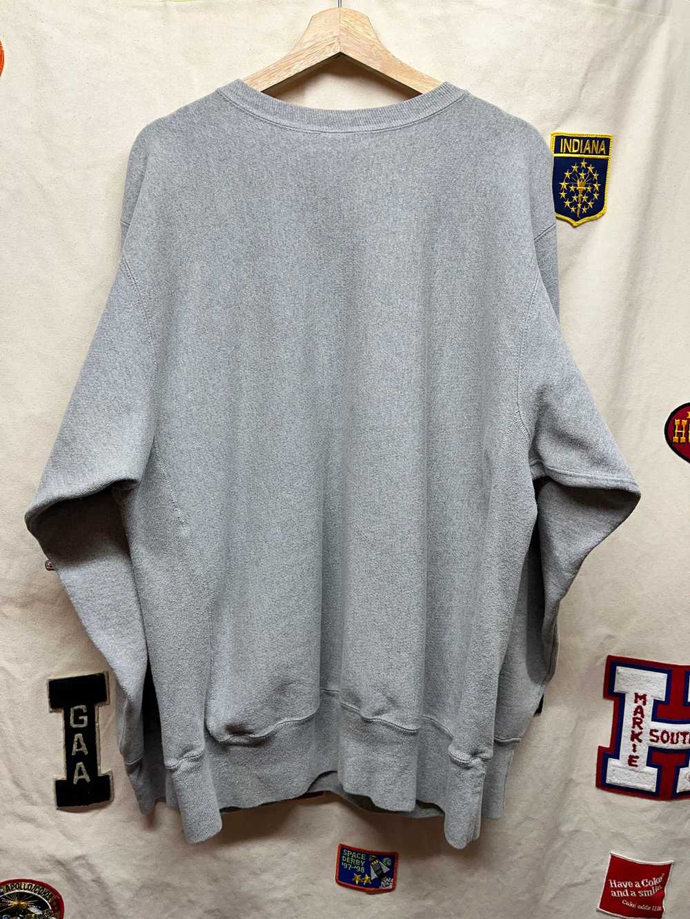 Vintage Champion Reverse Weave Grey Embroidered S… - image 2