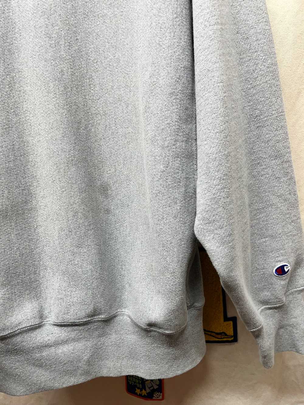 Vintage Champion Reverse Weave Grey Embroidered S… - image 4
