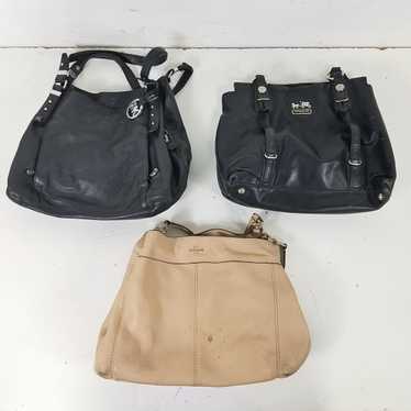 Coach Assorted Bundle Lot Set of 3 Leather Handba… - image 1