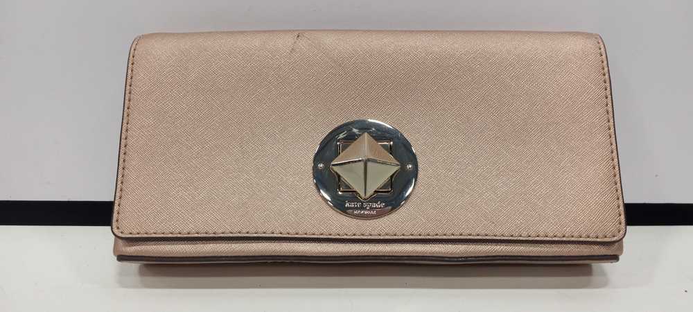 Kate Spade Rose Gold Metallic Clutch Handbag - image 1