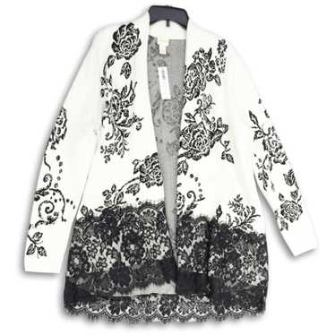 Chico's NWT Womens Black White Floral Long Sleeve… - image 1