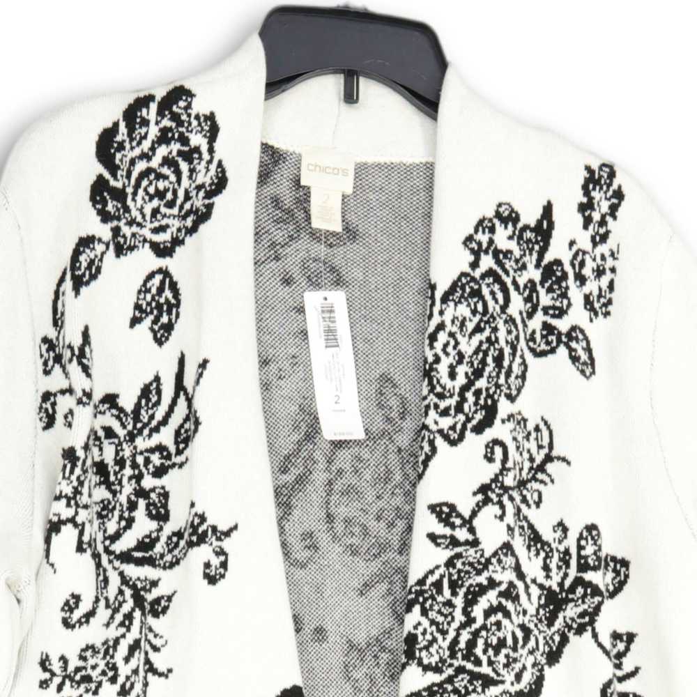 Chico's NWT Womens Black White Floral Long Sleeve… - image 3