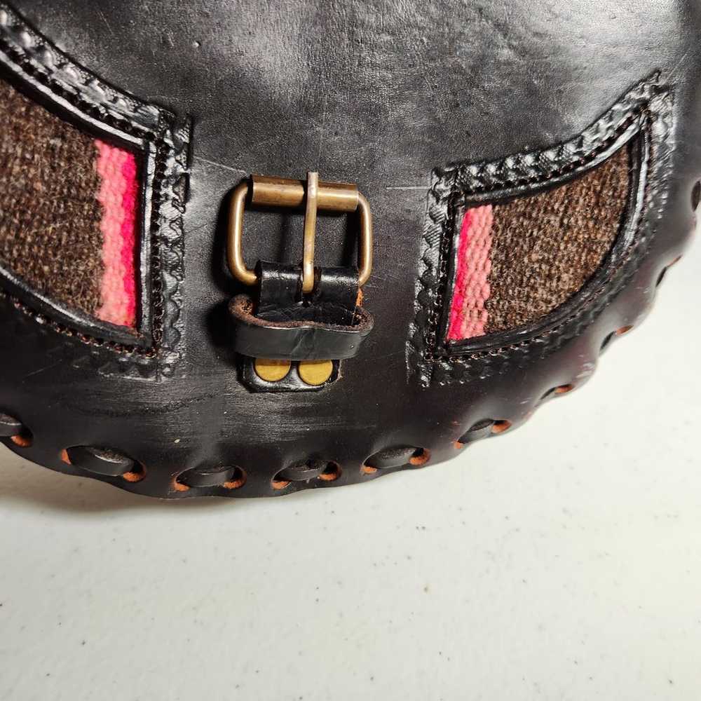 Women's Dark Brown Tool Leather with Embroidered … - image 10