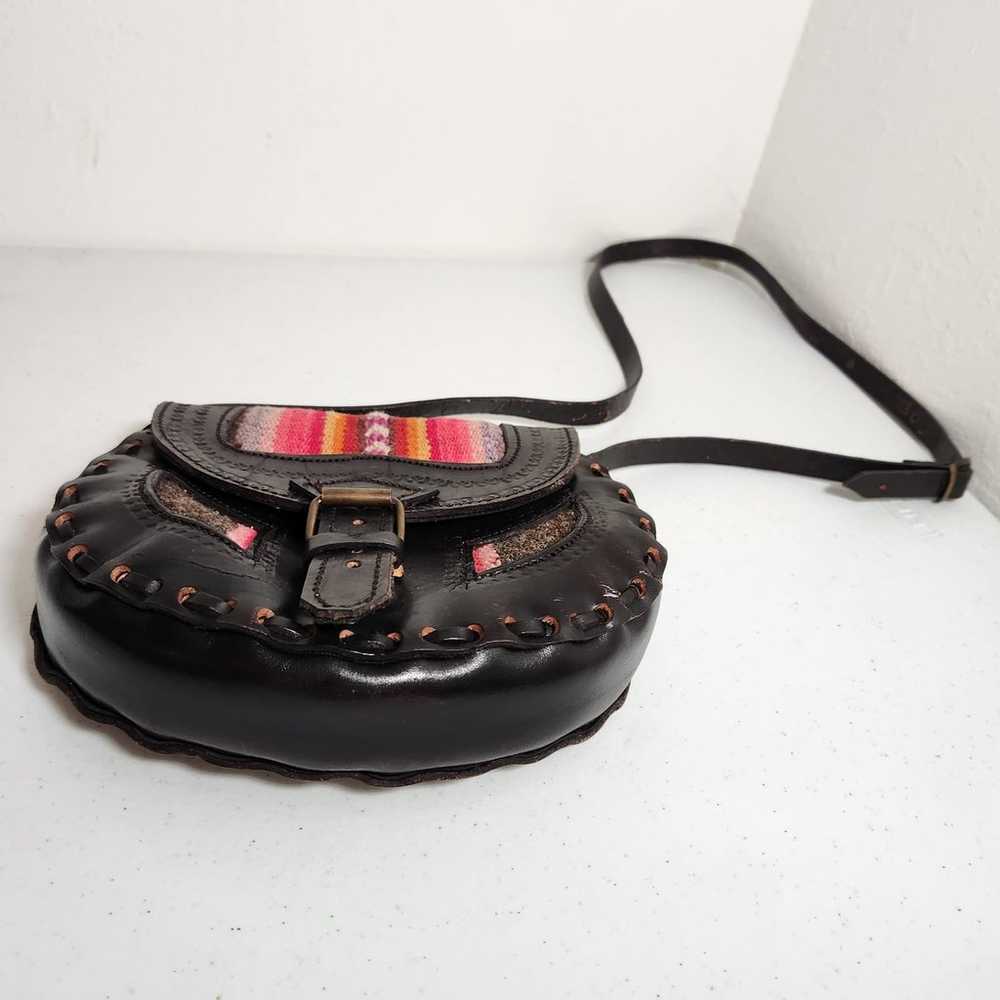 Women's Dark Brown Tool Leather with Embroidered … - image 3