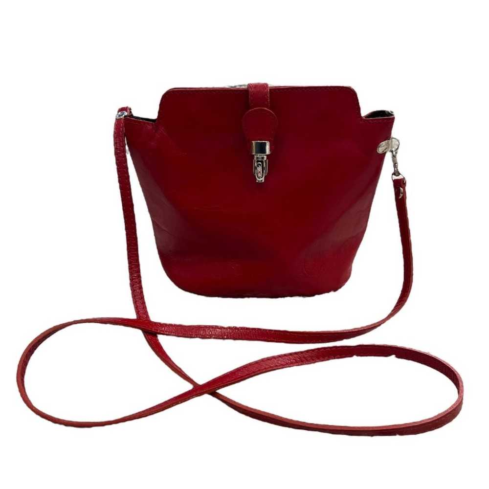 Vera Pelle Red Italian Leather Bucket Bag - image 1