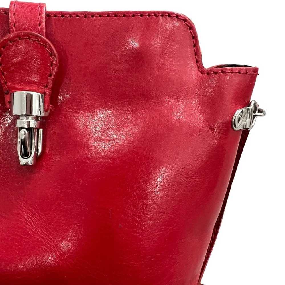 Vera Pelle Red Italian Leather Bucket Bag - image 3