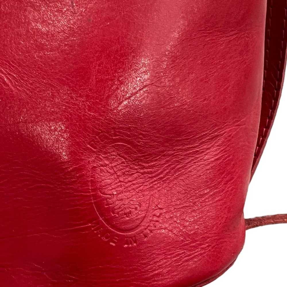Vera Pelle Red Italian Leather Bucket Bag - image 4