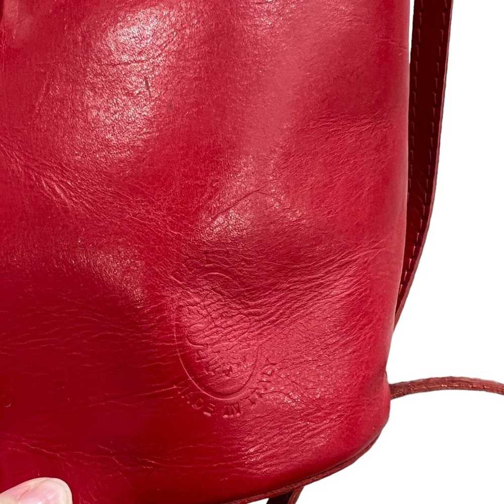 Vera Pelle Red Italian Leather Bucket Bag - image 5