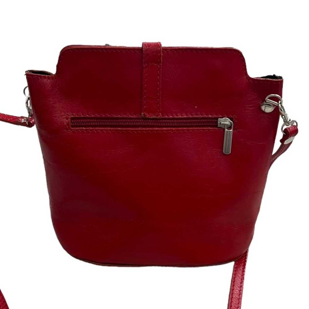 Vera Pelle Red Italian Leather Bucket Bag - image 6