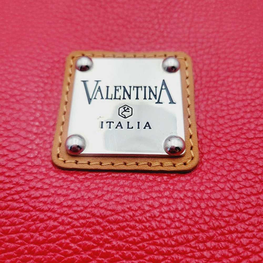 Valentina Italy Handbag Red Leather Satchel Shoul… - image 12
