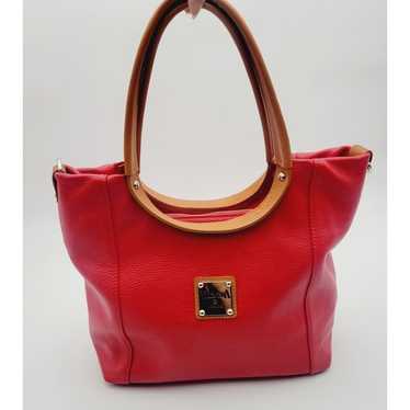 Valentina Italy Handbag Red Leather Satchel Shoul… - image 1