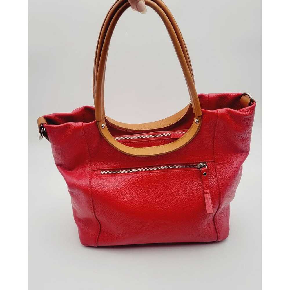 Valentina Italy Handbag Red Leather Satchel Shoul… - image 2