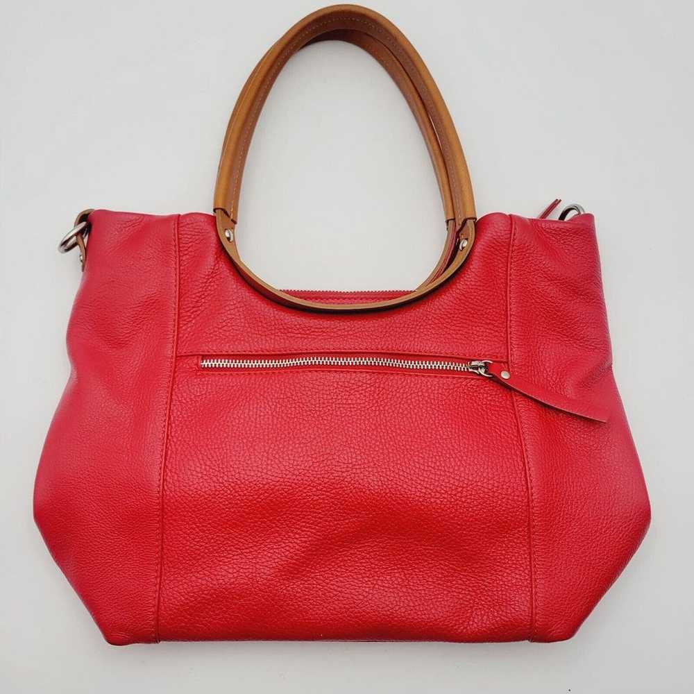 Valentina Italy Handbag Red Leather Satchel Shoul… - image 4