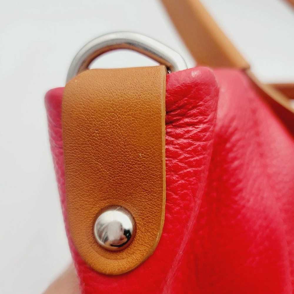 Valentina Italy Handbag Red Leather Satchel Shoul… - image 5