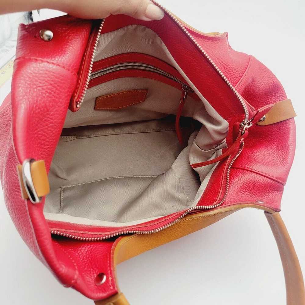 Valentina Italy Handbag Red Leather Satchel Shoul… - image 6