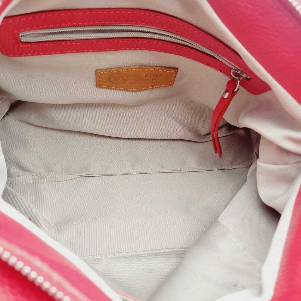 Valentina Italy Handbag Red Leather Satchel Shoul… - image 8