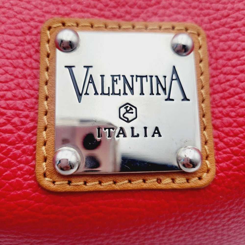 Valentina Italy Handbag Red Leather Satchel Shoul… - image 9