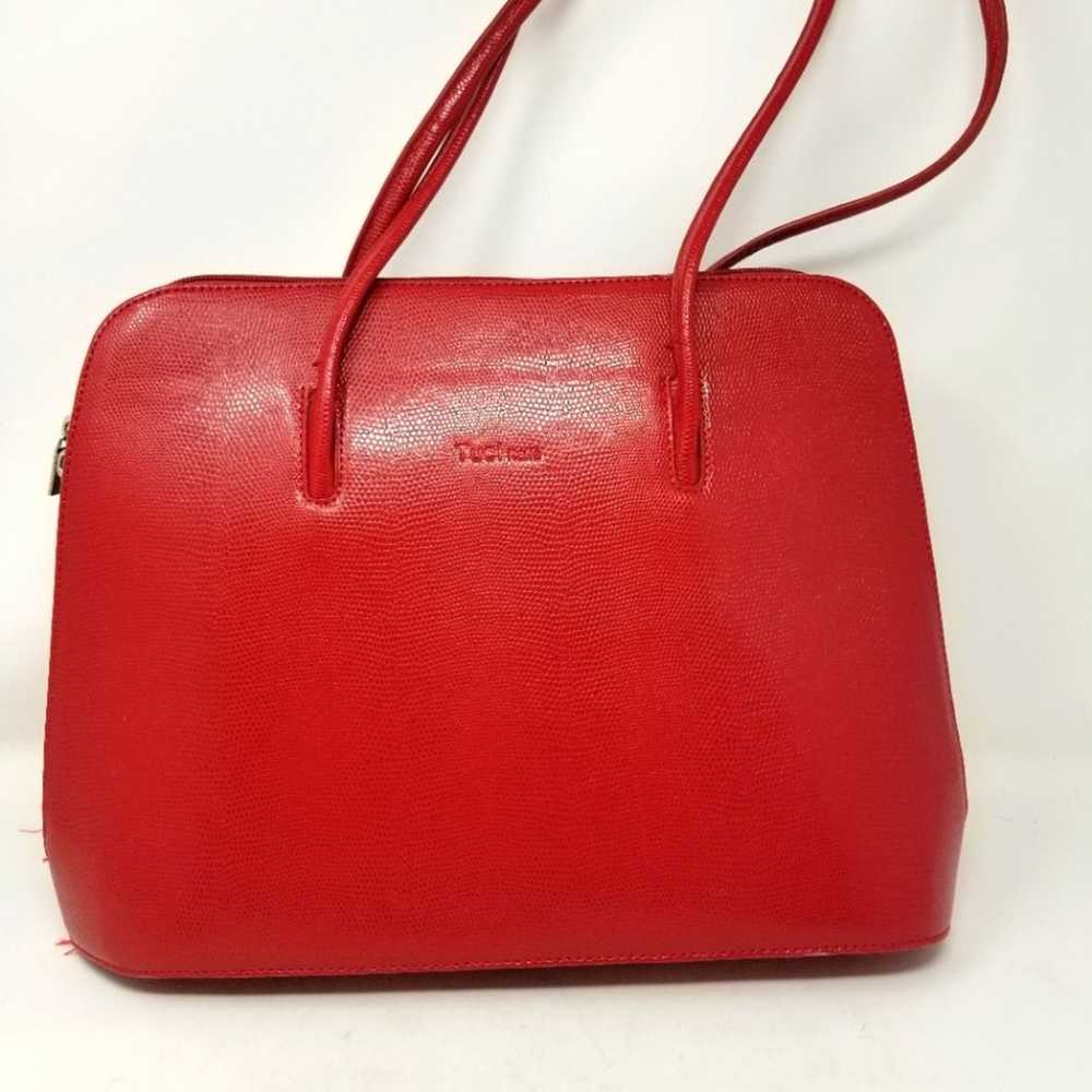 Tuci Italia Croc Leather Shoulder Handbag Large C… - image 1