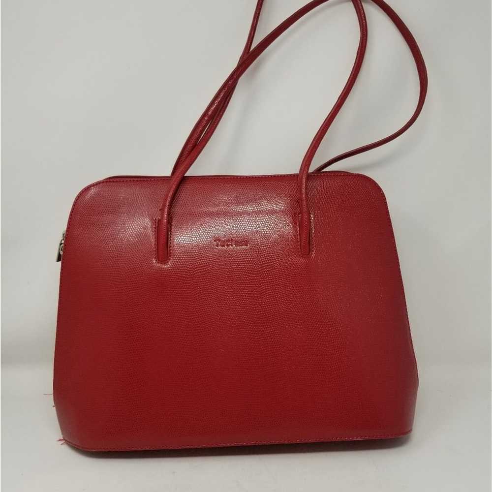 Tuci Italia Croc Leather Shoulder Handbag Large C… - image 2
