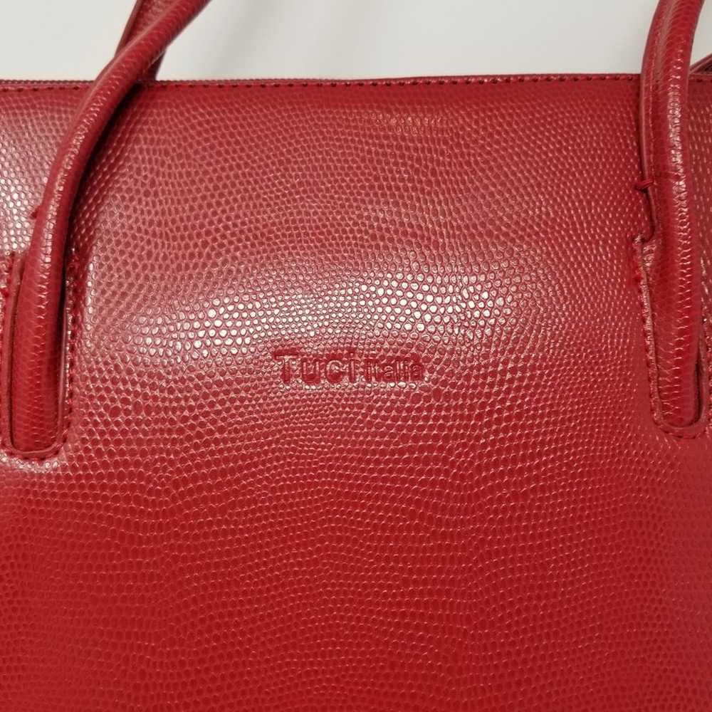 Tuci Italia Croc Leather Shoulder Handbag Large C… - image 4