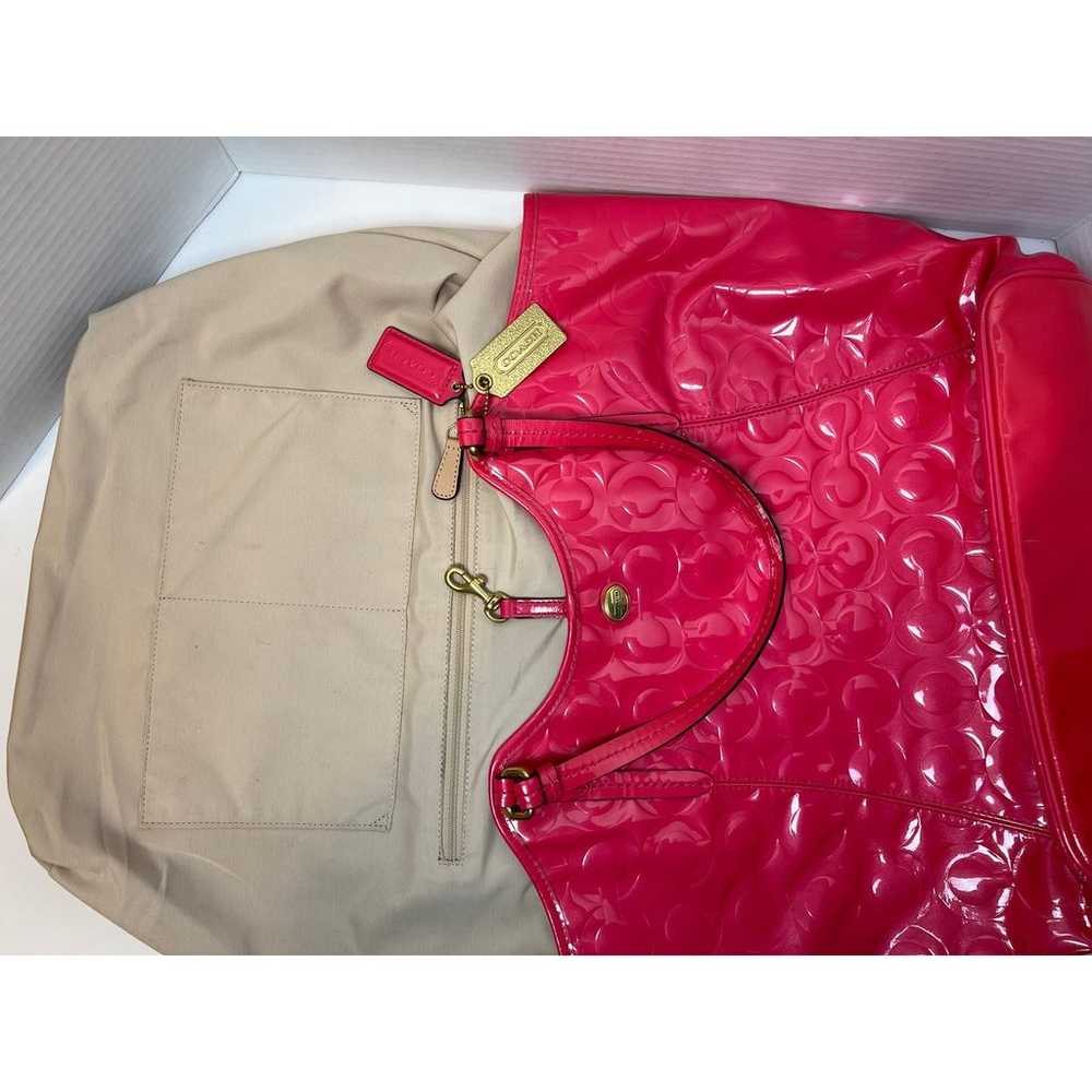 Hot Pink Coach Peyton Embossed Leather Tote Bag - image 3