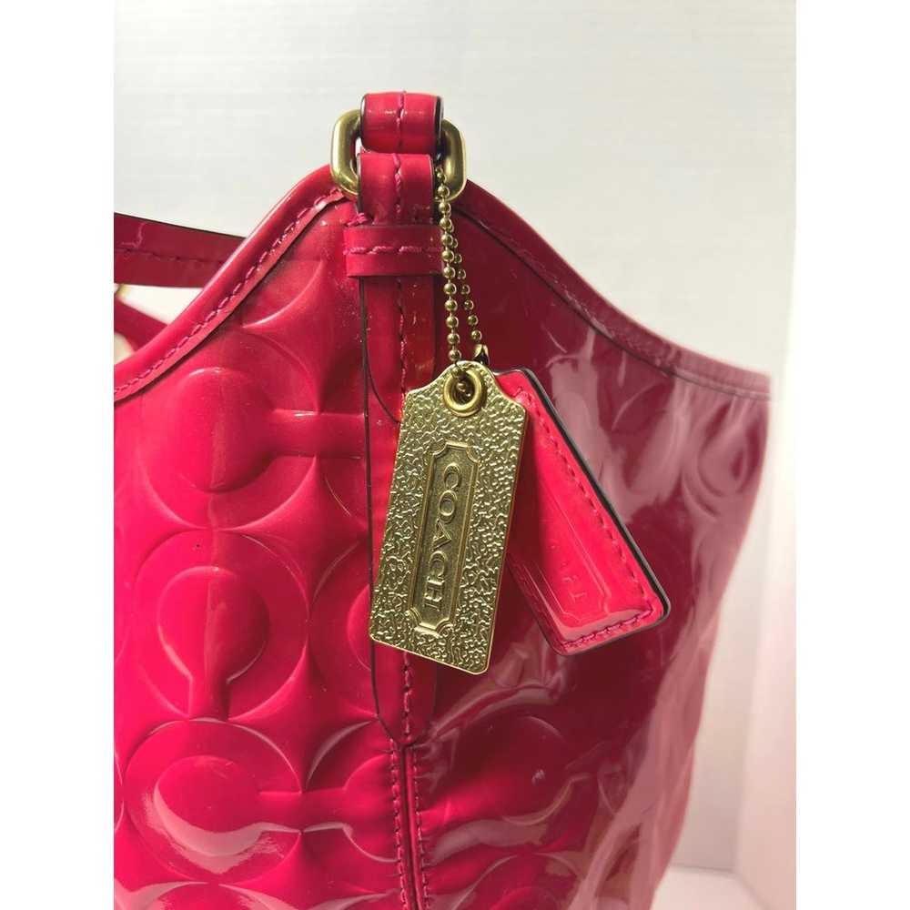 Hot Pink Coach Peyton Embossed Leather Tote Bag - image 4