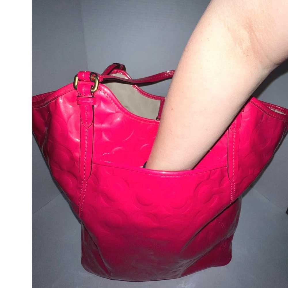 Hot Pink Coach Peyton Embossed Leather Tote Bag - image 8