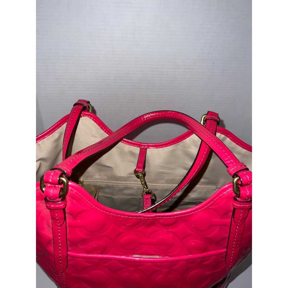 Hot Pink Coach Peyton Embossed Leather Tote Bag - image 9