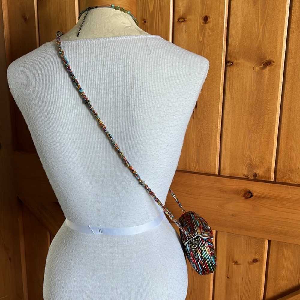 RARE Vintage Glass Bangle Wedding Bracelet Bag - image 4