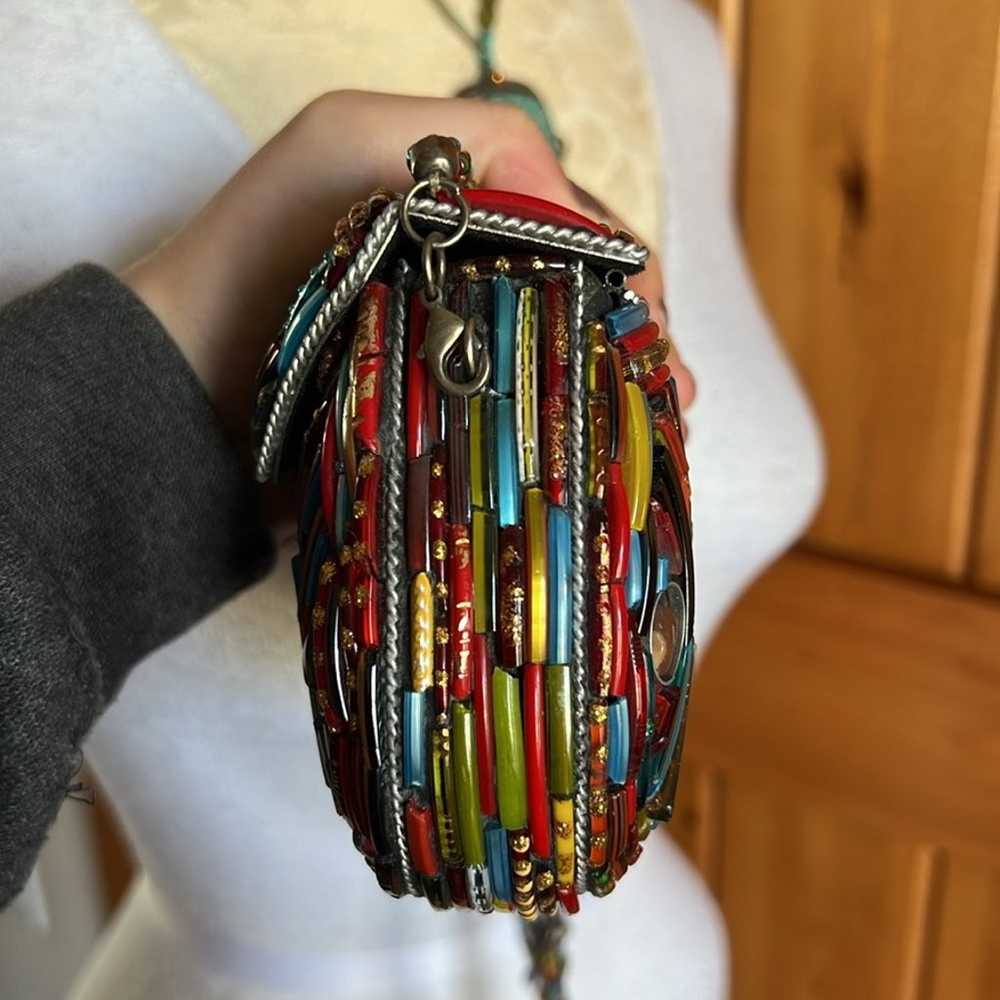 RARE Vintage Glass Bangle Wedding Bracelet Bag - image 7