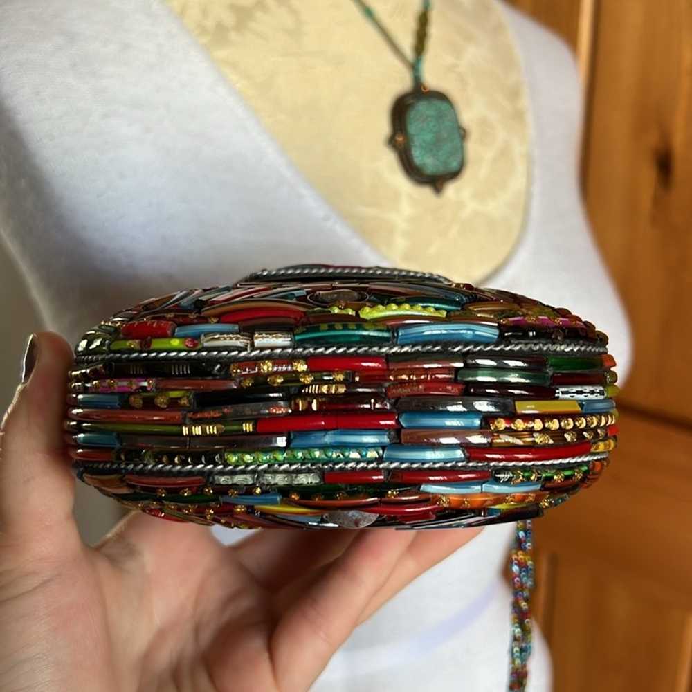 RARE Vintage Glass Bangle Wedding Bracelet Bag - image 9