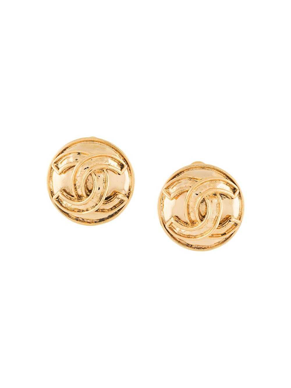 CHANEL Pre-Owned 1994 CC button earrings - Gold - image 1