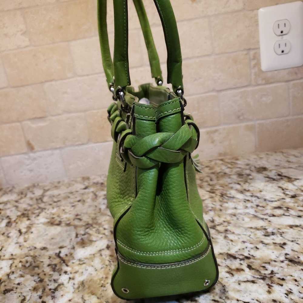Coach pebble green leather handbag - image 4