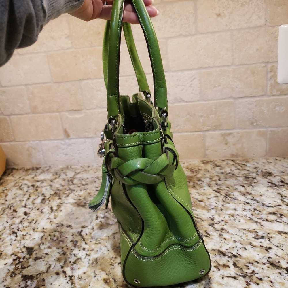 Coach pebble green leather handbag - image 5