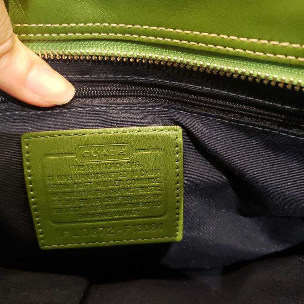 Coach pebble green leather handbag - image 7