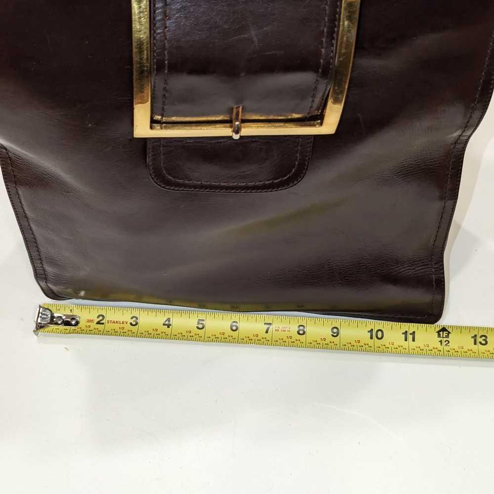 Vintage Moschino Dark Brown Genuine Leather Dual … - image 12
