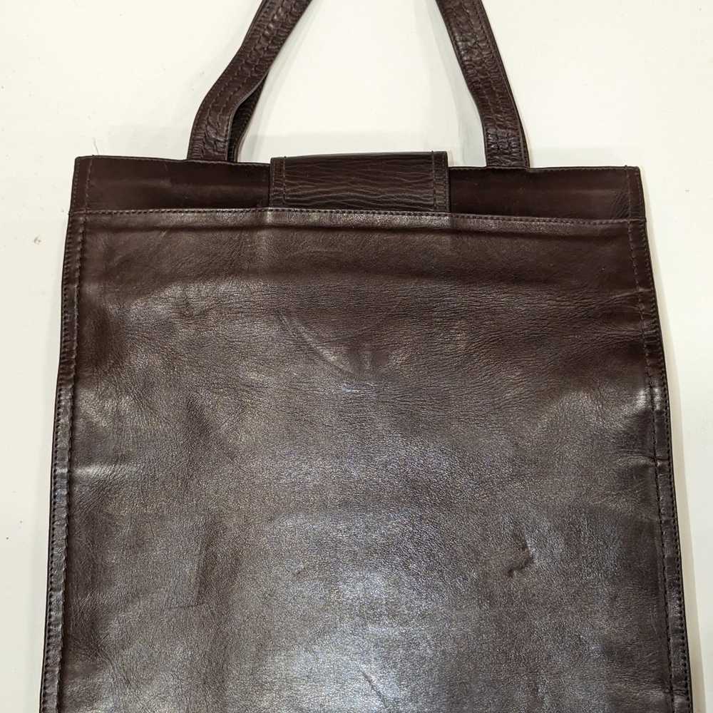 Vintage Moschino Dark Brown Genuine Leather Dual … - image 5