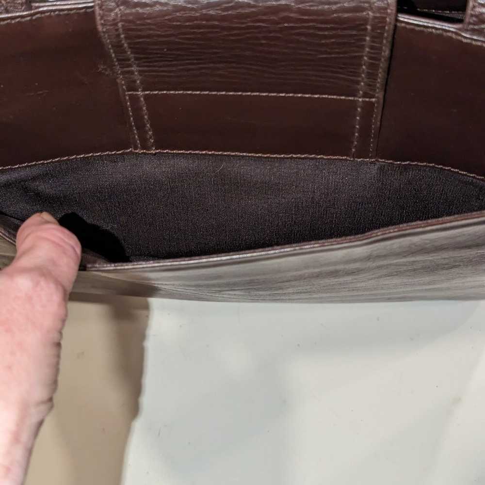 Vintage Moschino Dark Brown Genuine Leather Dual … - image 6